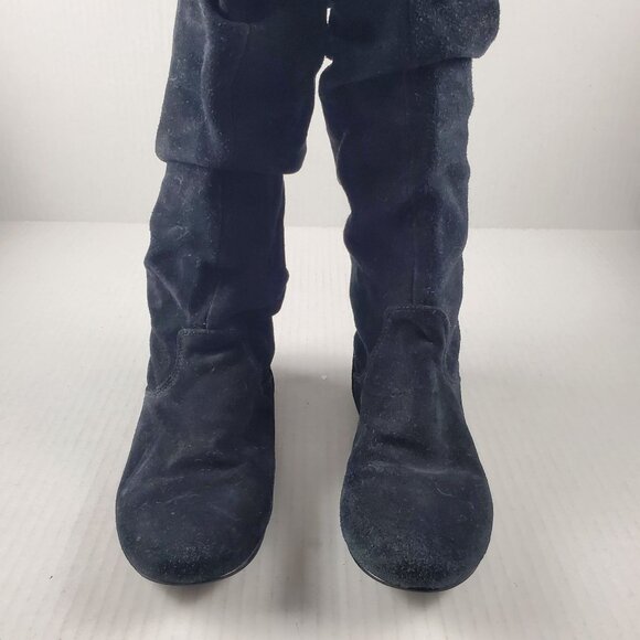 Steve Madden Women's Tarzan Black Suede Flat Heel Slouchy Scrunch Pirate Boots 7 - Picture 3 of 9